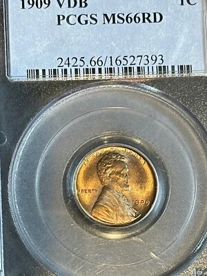 1909 VDB Lincoln Wheat Cent MS66RD PCGS GRADED (#393.480) - Image 1 of 2