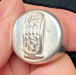 925 Sterling Silver Pill Box Pharaoh Nefertiti Cartouche Queen of Egypt - Picture 1 of 10