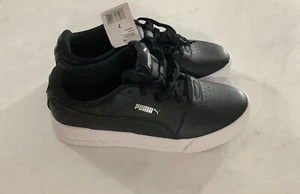PUMA Women's Carina Leather Black Sneakers SZ 7 - Picture 1 of 6