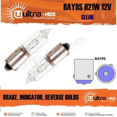 2 x H21W Clear Orange Halogen Indicator Bulb Car Bulbs 435 12v 21w BAY9S -OFFSET - Image 1 of 3