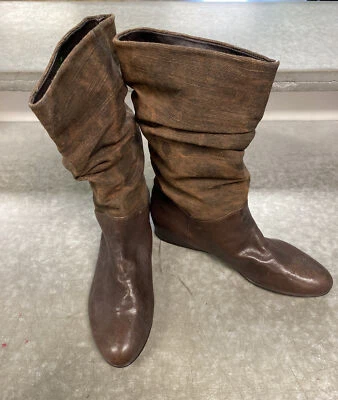 STUART WEITZMAN MW86635 Dark Brown Slouch Mid Calf Pull On Boots Size 9.5 New - Image 1 of 4