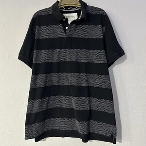 Champs Sports Fitted Polo Shirt Mens 2XL Short Sleeve Black Gray Pattern Cotton - Picture 1 of 5