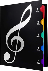 Projektmappe A4 Notenmappe Musik Ordnungsmappe 20 Fächer Notenblätter Mappe Mit - Bild 1 von 12
