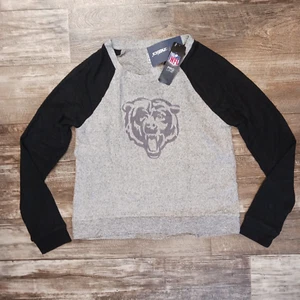 Pullover gris manga larga Fanatics Chicago Bears para mujer talla mediana NFL - Imagen 1 de 5
