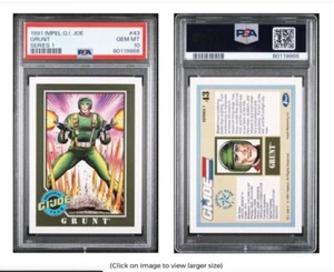 1991 Impel G.I. Joe GRUNT Series 1 PSA 10 Gem Mint #43 POP OF 2 ONLY!!! NICE! - Picture 1 of 2