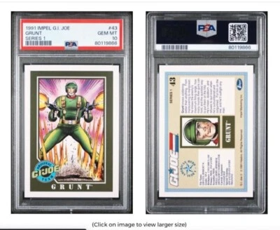 1991 Impel G.I. Joe GRUNT Series 1 PSA 10 Gem Mint #43 POP OF 2 ONLY!!! NICE! - Image 1 of 2