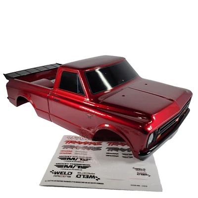 Se adapta a Traxxas Drag Slash rojo C10 Chevrolet carrocería pintada con parachoques de rejilla de ala Foto 1 de 4