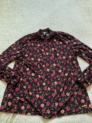 Blusa Anne Klein Mujer Floral Manga Larga Cuello Simulado Multicolor Talla L Foto 1 de 4