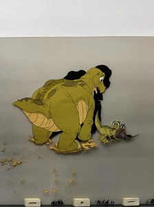 The Land Before Time 1988 Movie Art Animation Production Cel Spike Ducky Petrie - Picture 1 of 13