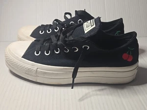 Chuck Taylor All Star Lift Platform Low Top Shoes Women's Size 8 Black Cherry - Picture 1 of 11