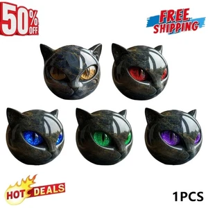 1-3X Black Cat Stone Sculpture – Elegant Home Décor & Gift -Cat Stone Carving /y - Picture 1 of 29