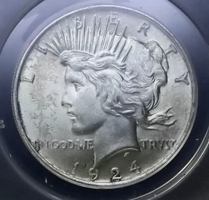 Silber Peace Dollar 1924 vz 58 Details - Bild 1 von 4