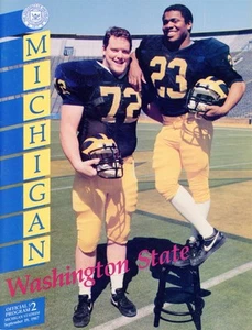 1987 MICHIGAN WOLVERINES VS WASHINGTON STATE SEPTEMBER 19TH FOOTBALL PROGRAM - Picture 1 of 2