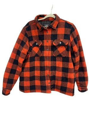 Abrigo Harley Davidson Mujer’s XL Acolchado Forrado Moto Franela Naranja Cuadros Foto 1 de 4