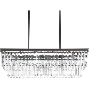 Progress Lighting P400101 Bronze Glimmer 4-Light 34"W Linear Chandelier - Picture 1 of 12