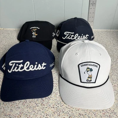 Lote de 4 Sombreros de Golf Titleist Taylor Made FJ Gorra Azul Marino Blanco Negro Eslabones Costales  Foto 1 de 4