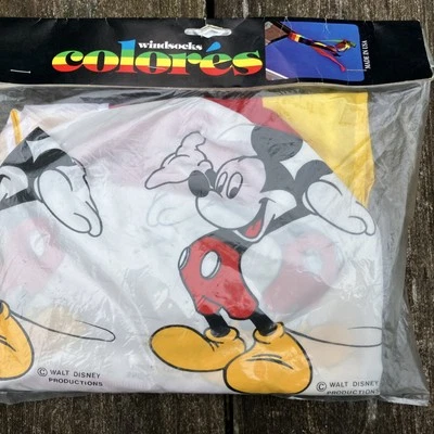Raro Calcetín Viento Bandera Vintage Walt Disney Company Colore's 57” Mickey Mouse Nuevo Foto 1 de 4
