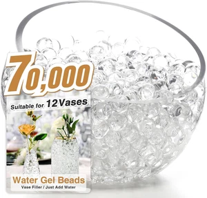 70.000 cuentas de gel de agua transparente para jarrones, cuentas de gel de agua transparentes para relleno de jarrón - Imagen 1 de 12