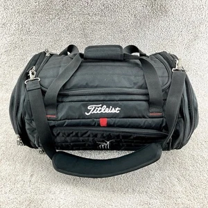 Titleist Canvas Travel Bag Black Zip Vent Outside Pockets Duffel Gym 22x14x10 in - Picture 1 of 17