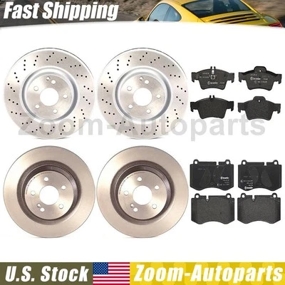 Rotores de freno delanteros traseros Brembo OE pastillas de freno para Mercedes-Benz CL550 2007 2008 Foto 1 de 4