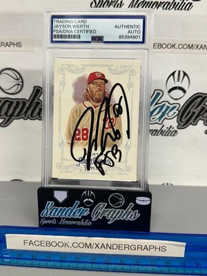 Tarjeta de béisbol Topps Ginter 2013 autografiada por Jayson Werth PSA ADN losa Foto 1 de 4