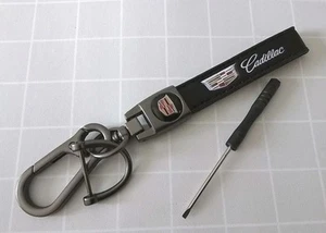 Cadillac Genuine Leather Car Keychain Lanyard - Picture 1 of 1