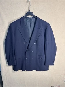 Conte Di Milano 46R Navy doppiopetto 6 sei bottoni pizzo risvolto lana testurizzata - Foto 1 di 16