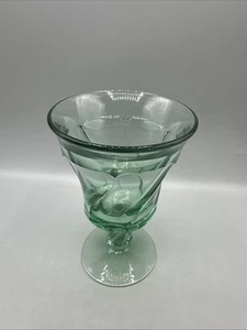 Copa de agua vintage Fostoria Jamestown remolino verde 6" patas - Imagen 1 de 6