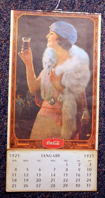 Reproduced 1925 Full-Sized Coca-Cola Wall Calendar Girl 21x11 Ready to Hang - Image 1 of 3