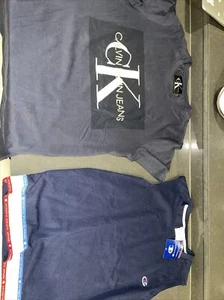 Calvin Klein and champion blue tops x 2 size size small / medium - Picture 1 of 10