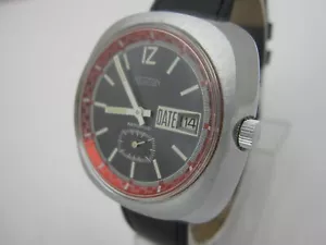 NOS NEW VINTAGE MECHANICAL HAND WINDING ANTICHOC NEWTON MENS ANALOG WATCH DATE - Picture 1 of 3