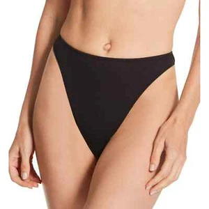 Only Hearts Organic Cotton High Cut Thong in Black Black L75217 Womens Size S - Picture 1 of 5