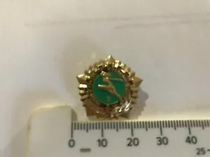 USSR, CCCP, Soviet, Russian Military Badge - Sprinter on Green and Gold Pentagon - Picture 1 of 1
