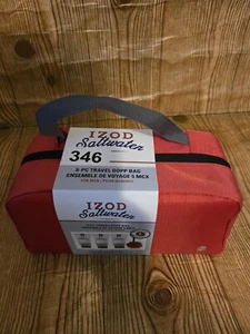 IZOD Saltwater Herren Canvas 5-teiliges Dopp Reiseset rot Tasche (SKKU346) - Bild 1 von 5