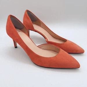 J.Crew Lucie Suede Pumps Low Heel Orange Size 8 Women's - Imagen 1 de 8