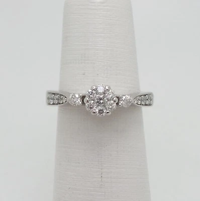 1/2CT Natural Diamond Anniversary Engagement Wedding Ring Bridal 14K White Gold - Image 1 of 4