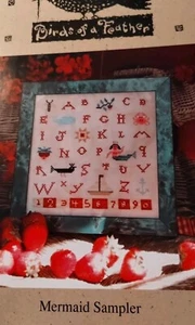 MERMAID SAMPLER BIRDS OF A FEATHER CROSS STITCH CHART - Picture 1 of 3