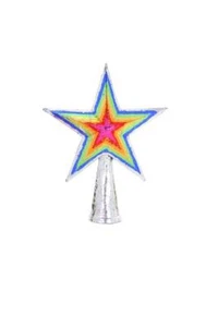 Cody Foster Distant December Small Rainbow Silver 7.5" Christmas Tree Topper - Picture 1 of 1