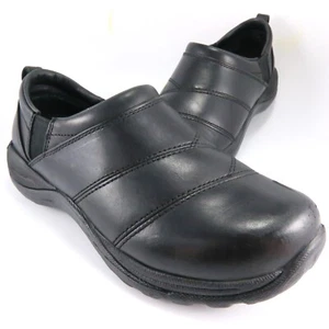 LL Bean Comfort Mocs Womens Size 8W Black Leather Slip-On Clog Driving Moccasins - Picture 1 of 6