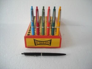 REGALO! STOCK 72 PENNA A SCATTO CLIP PULSANTE CROMATO U 2 UNIVERSAL ANNI '80 - Picture 1 of 1