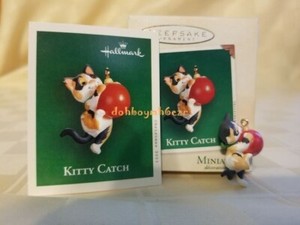 Hallmark 2003 Kitty Catch Cat Miniature Christmas Ornament