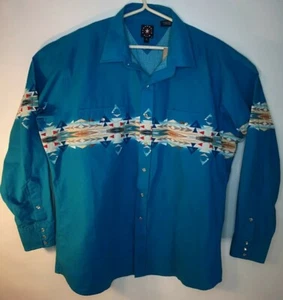 Panhandle Slim Men's Red Large 16-35 Aztec Western Pearl Snap L/S Shirt USA - Picture 1 of 6