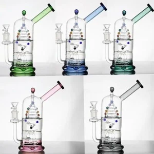 8.6" Glass Bong Gene Tornado Pyrex Water Pipe Percolator Hookah Bubbler W/Bowl - Picture 1 of 12