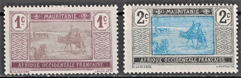 MAURITANIA:1913-38 SC#18-19 MLH Crossing Desert  AJ1324 Cover