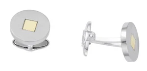 DOLAN BULLOCK formal ss & 18k cufflink NCL010104 USA MADE SAVE BIG $200 msrp - Picture 1 of 6