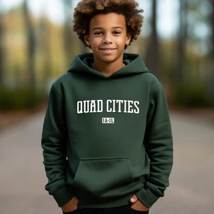 Quad Cities Kids Hoodie | Quad Cities Youth Pullover Hoodie | The Quad, QCA - Picture 1 of 6