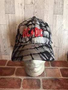 AC DC Concert Hat White Black Tie Dyed Strapback OSFM Cap Periscope - Picture 1 of 6