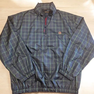 Vtg Golf Tommy Hilfiger 1/4 Zip Pullover Plaid Packable w/ Hood - XL - Picture 1 of 9