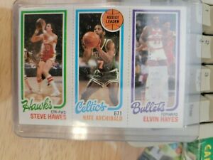Elvin Hayes Steve Hawes Nate Archibald 1980 81 Topps Basketball CarD