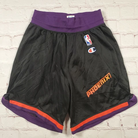 Vintage Phoenix Suns Champion Basketball Shorts Black Mens Small 28-30 90s Cover